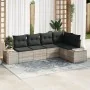 Juego de Sofá de Jardín de 5 Piezas con Cojines Gris Claro de Ratán Sintético by , Outdoor sofas - Ref: Foro24-3347062, Price...