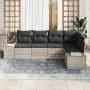 Juego de Sofá de Jardín de 5 Piezas con Cojines Gris Claro de Ratán Sintético by , Outdoor sofas - Ref: Foro24-3347062, Price...