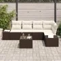 Conjunto de Sofá de Jardín de 5 Piezas con Cojines Gris Ratán Poliéster | Foro24.es | Tu tienda online para hogar, jardín y más Foro24.es