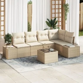 Juego de Sofá de Jardín de 6 Piezas con Cojines Ratán Poliéster Marrón von , Outdoor-Sofas - Ref: Foro24-3347071, Preis: 451,...