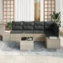 Conjunto de 6 Piezas de Sofá de Jardín con Cojines Gris Poliratán by , Outdoor sofas - Ref: Foro24-3347072, Price: 445,39 €, ...