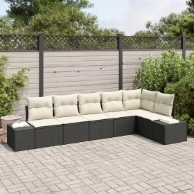 Juego de Sofá de Jardín de 6 Piezas con Cojines Ratán Poliéster Negro von , Outdoor-Sofas - Ref: Foro24-3347077, Preis: 406,5...