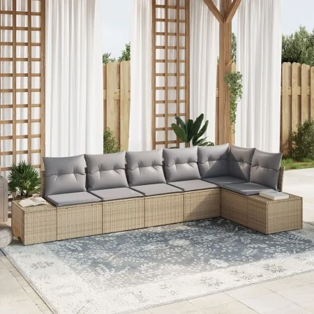 Set de Sofás de Jardín de 6 Piezas con Cojines Beige de Ratán Sintético | Foro24.es | Tu tienda online para hogar, jardín y más Foro24.es