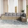 Set de Sofás de Jardín de 6 Piezas con Cojines Beige de Ratán Sintético | Foro24.es | Tu tienda online para hogar, jardín y más Foro24.es