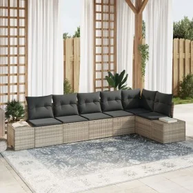 Juego de sofá de jardín de 6 piezas con cojines en ratán sintético gris claro. von , Outdoor-Sofas - Ref: Foro24-3347082, Pre...