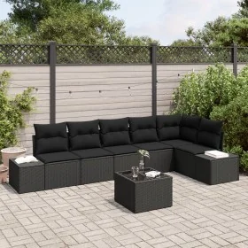 Conjunto de Sofás de Jardín de 7 Piezas con Cojines Beige Poliratán by , Outdoor sofas - Ref: Foro24-3347093, Price: 490,41 €...
