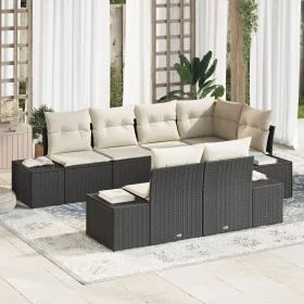 Set de Sofá de Jardín de 7 Piezas con Cojines Negro Poliratán by , Outdoor sofas - Ref: Foro24-3347097, Price: 537,02 €, Disc...