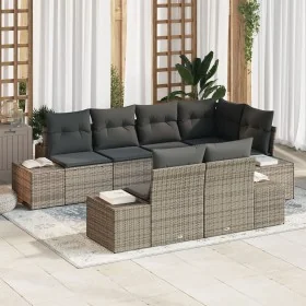 Juego de Sofá de Jardín de 7 Piezas con Cojines Ratán Gris by , Outdoor sofas - Ref: Foro24-3347099, Price: 537,94 €, Discoun...