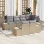 Conjunto de sofá de jardín de 7 piezas con cojines de ratán poliéster beige | Foro24.es | Tu tienda online para hogar, jardín y más Foro24.es