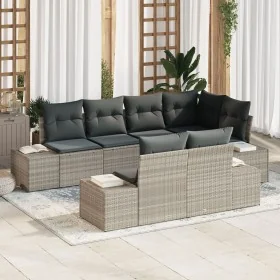 Conjunto de sofá de jardín de 7 piezas con