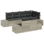 Conjunto de sofá de jardín de 7 piezas con cojines Gris claro Poliratán | Foro24.es | Tu tienda online para hogar, jardín y más Foro24.es