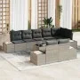 Conjunto de Sofá de Jardín de 9 Piezas con Cojines Gris Poliratán | Foro24.es | Tu tienda online para hogar, jardín y más Foro24.es