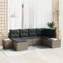 Juego de Sofá de Jardín de 6 Piezas con Cojines Gris de Poliratán by , Outdoor sofas - Ref: Foro24-3347129, Price: 395,60 €, ...