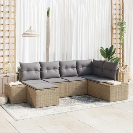 Conjunto de Sofá de Jardín Set de 6 Beige y gris | Foro24.es | Tu tienda online para hogar, jardín y más Foro24.es