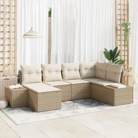 Juego de Sofá de Jardín de 6 Piezas con Cojines - Ratán Poliéster Beige von , Outdoor-Sofas - Ref: Foro24-3347131, Preis: 446...