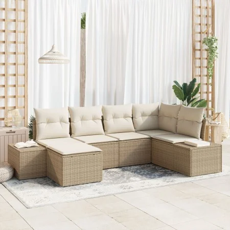 Juego de Sofá de Jardín de 6 Piezas con Cojines - Ratán Poliéster Beige by , Outdoor sofas - Ref: Foro24-3347131, Price: 450,...