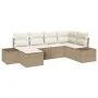 Juego de Sofá de Jardín de 6 Piezas con Cojines - Ratán Poliéster Beige by , Outdoor sofas - Ref: Foro24-3347131, Price: 450,...