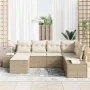 Juego de Sofá de Jardín de 6 Piezas con Cojines - Ratán Poliéster Beige by , Outdoor sofas - Ref: Foro24-3347131, Price: 450,...