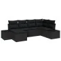 Conjunto de Sofá de Jardín Set de 6 Negro Poliratán, Poliéster von , Outdoor-Sofas - Ref: Foro24-3347133, Preis: 410,84 €, Ra...