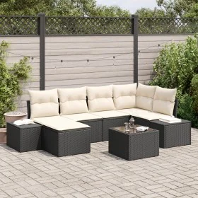 Conjunto de Sofá de Jardín Conjunto de 7 Negro y crema by , Outdoor sofas - Ref: Foro24-3347137, Price: 451,27 €, Discount: %