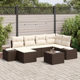 Conjunto de Sofá de Jardín Conjunto de 7 Marrón y