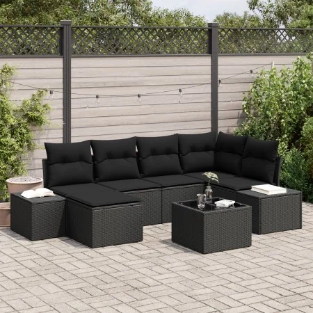 Conjunto de Sofá de Jardín de 7 Piezas con Cojines Beige Poliratán by , Outdoor sofas - Ref: Foro24-3347143, Price: 459,07 €,...