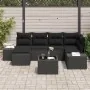 Conjunto de Sofá de Jardín de 7 Piezas con Cojines Beige Poliratán by , Outdoor sofas - Ref: Foro24-3347143, Price: 459,07 €,...