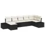 Conjunto de Sofá de Jardín de 7 Piezas con Cojines Negro Poliratán by , Outdoor sofas - Ref: Foro24-3347147, Price: 450,97 €,...