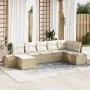 Juego de Sofá de Jardín de 7 Piezas con Cojines Beige Ratán Poliéster by , Outdoor sofas - Ref: Foro24-3347151, Price: 483,64...