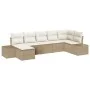 Juego de Sofá de Jardín de 7 Piezas con Cojines Beige Ratán Poliéster by , Outdoor sofas - Ref: Foro24-3347151, Price: 483,64...