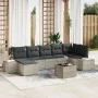Juego de Sofás de Jardín Conjunto de 8 Gris Claro Ratán, Poliéster by , Outdoor sofas - Ref: Foro24-3347162, Price: 560,63 €,...