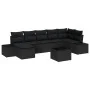 Juego de Sofás de Jardín Juego de 8 Negro Ratán, Poliéster, Acero by , Outdoor sofas - Ref: Foro24-3347163, Price: 526,81 €, ...
