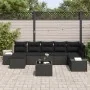 Juego de Sofás de Jardín Juego de 8 Negro Ratán, Poliéster, Acero by , Outdoor sofas - Ref: Foro24-3347163, Price: 526,81 €, ...