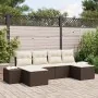 Set de sofá de jardín de 6 piezas con cojines de ratán de poliéster marrón | Foro24.es | Tu tienda online para hogar, jardín y más Foro24.es