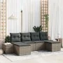 Conjunto de Sofá de Jardín de 6 Piezas con Cojines Gris Ratán Sintético von , Outdoor-Sofas - Ref: Foro24-3347169, Preis: 363...