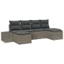 Conjunto de Sofá de Jardín de 6 Piezas con Cojines Gris Ratán Sintético von , Outdoor-Sofas - Ref: Foro24-3347169, Preis: 363...
