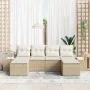Conjunto de sofá de jardín de 6 piezas con cojines beige de ratán poliéster | Foro24.es | Tu tienda online para hogar, jardín y más Foro24.es