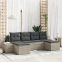 Conjunto de Sofá de Jardín de 6 Piezas con Almohadas Gris Claro Poliratán by , Outdoor sofas - Ref: Foro24-3347172, Price: 40...