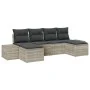 Conjunto de Sofá de Jardín de 6 Piezas con Almohadas Gris Claro Poliratán by , Outdoor sofas - Ref: Foro24-3347172, Price: 40...