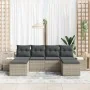 Conjunto de Sofá de Jardín de 6 Piezas con Almohadas Gris Claro Poliratán by , Outdoor sofas - Ref: Foro24-3347172, Price: 40...