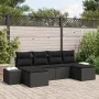Set de sofás de jardín de 6 piezas con cojines de ratán negro poliéster by , Outdoor sofas - Ref: Foro24-3347173, Price: 369,...