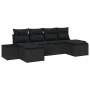 Set de sofás de jardín de 6 piezas con cojines de ratán negro poliéster by , Outdoor sofas - Ref: Foro24-3347173, Price: 369,...