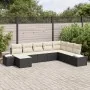 Juego de sofá de 8 piezas con cojines negros de poliratán by , Outdoor sofas - Ref: Foro24-3347177, Price: 494,32 €, Discount: %