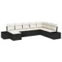 Juego de sofá de 8 piezas con cojines negros de poliratán by , Outdoor sofas - Ref: Foro24-3347177, Price: 494,32 €, Discount: %