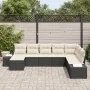 Juego de sofá de 8 piezas con cojines negros de poliratán by , Outdoor sofas - Ref: Foro24-3347177, Price: 494,32 €, Discount: %