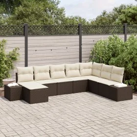 Set de sofá de jardín de 8 piezas con cojines