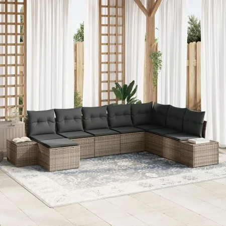 Juego de Sofás de Jardín de 8 Piezas con Cojines Gris Poliratán by , Outdoor sofas - Ref: Foro24-3347179, Price: 506,76 €, Di...