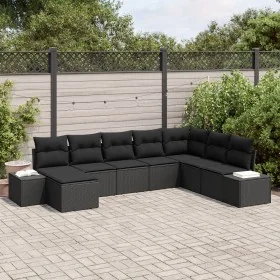 Conjunto de Sofá de Jardín Conjunto de 8 Negro Poliratán by , Outdoor sofas - Ref: Foro24-3347183, Price: 527,63 €, Discount: %