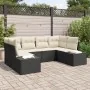 Conjunto de Sofá de Jardín de 6 Piezas con Cojines Negro Ratán Sintético by , Outdoor sofas - Ref: Foro24-3347197, Price: 422...