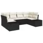 Conjunto de Sofá de Jardín de 6 Piezas con Cojines Negro Ratán Sintético by , Outdoor sofas - Ref: Foro24-3347197, Price: 422...